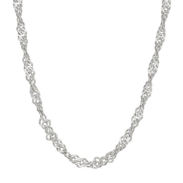 Jordan Blue Sterling Silver Disco Chain Necklace, Womens Grey Product Image