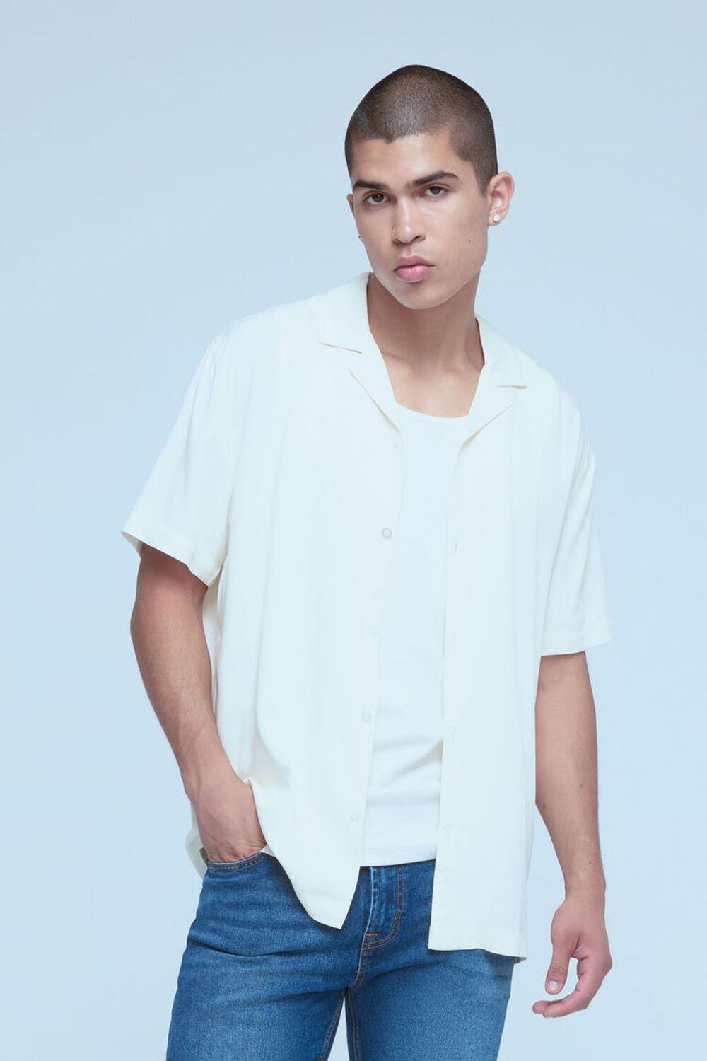 Cuban Collar Short-Sleeve Shirt | Forever 21 Product Image