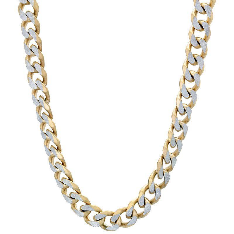 Mens LYNX Stainless Steel Curb Chain Necklace Gold Tone Product Image