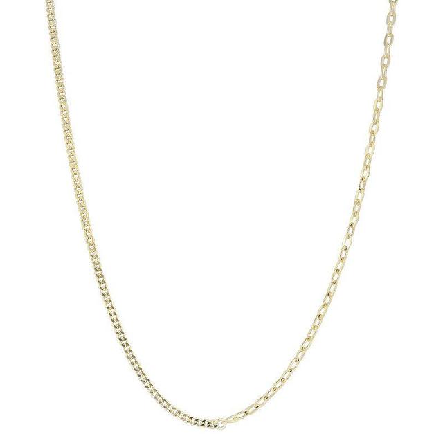 Sunkissed Sterling 14k Gold over Silver Link X Curb Chain Necklace, Womens Product Image