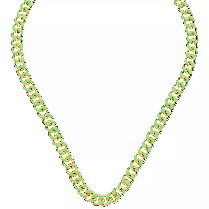 Juvell 18K Gold Plated Green Accent Necklace, Womens, Two Tone Product Image