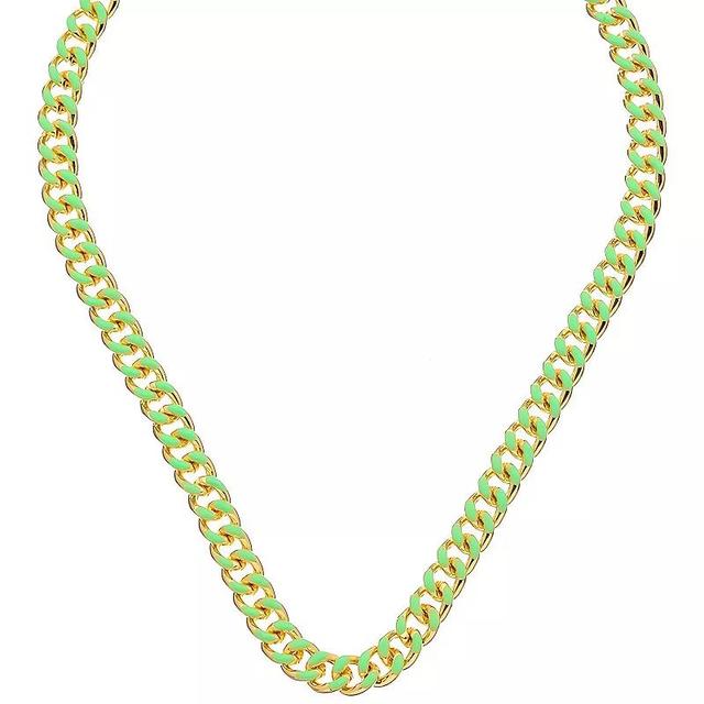 Juvell 18K Gold Plated Green Accent Necklace, Womens, Two Tone Product Image