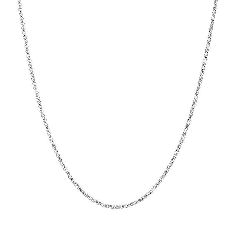 Blue La Rue Stainless Steel Rolo Chain Necklace - 24 in., Womens Silver Product Image