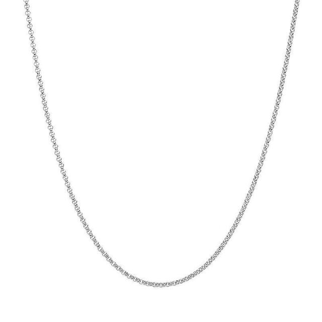 Blue La Rue Stainless Steel Rolo Chain Necklace - 24 in., Womens Silver Product Image