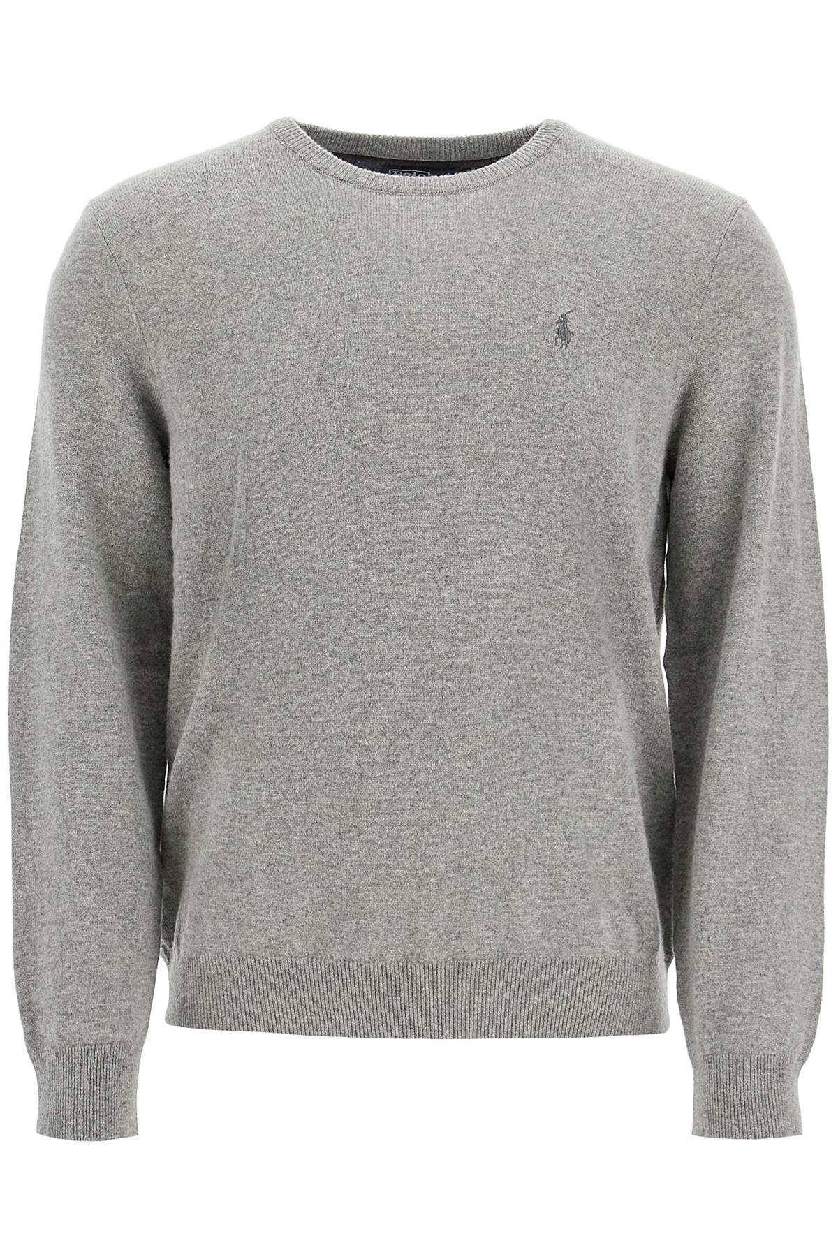 POLO RALPH LAUREN Mesh-knit Cotton Crewneck Sweater In Gray Product Image