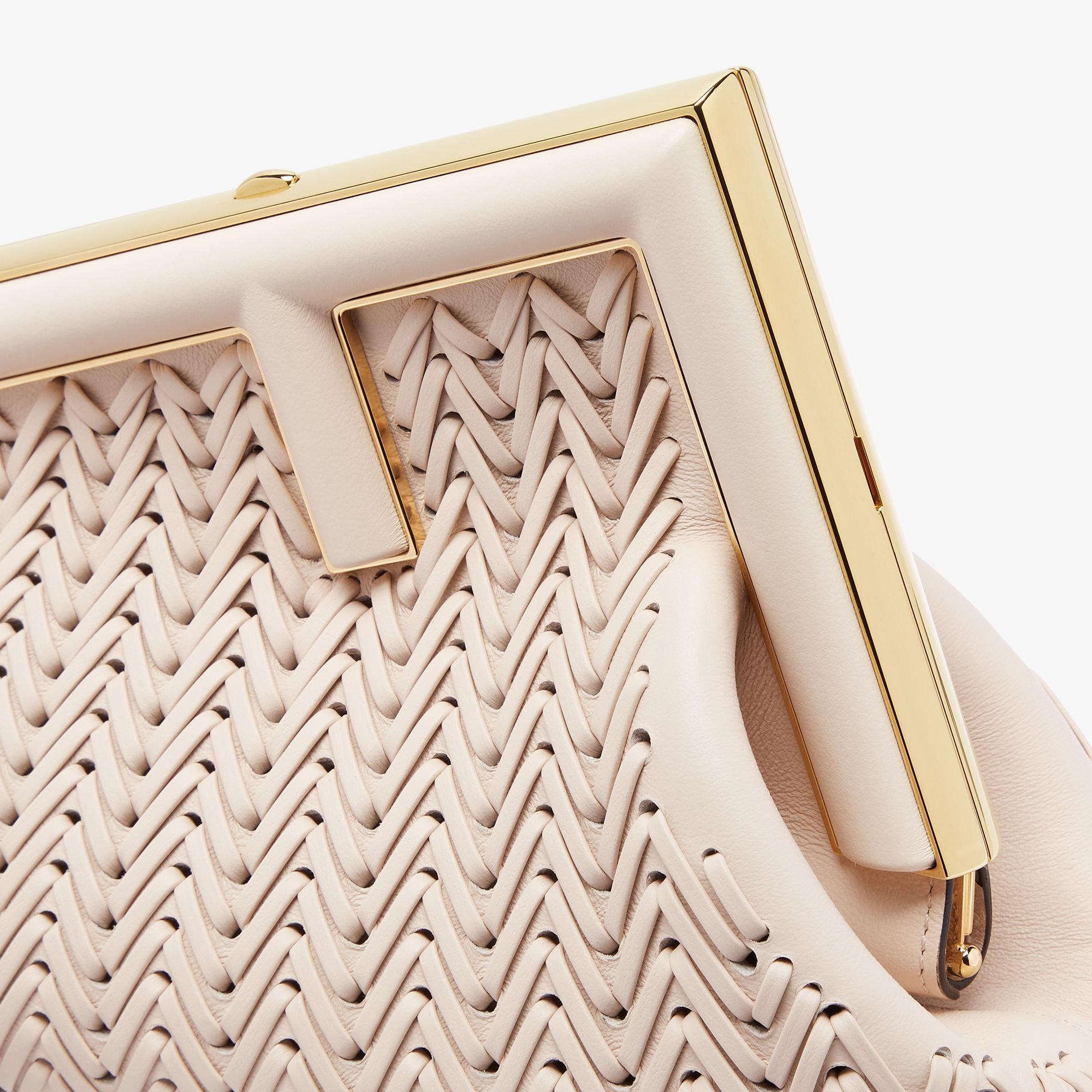 Fendi First SmallCamellia interlaced leather bag Product Image