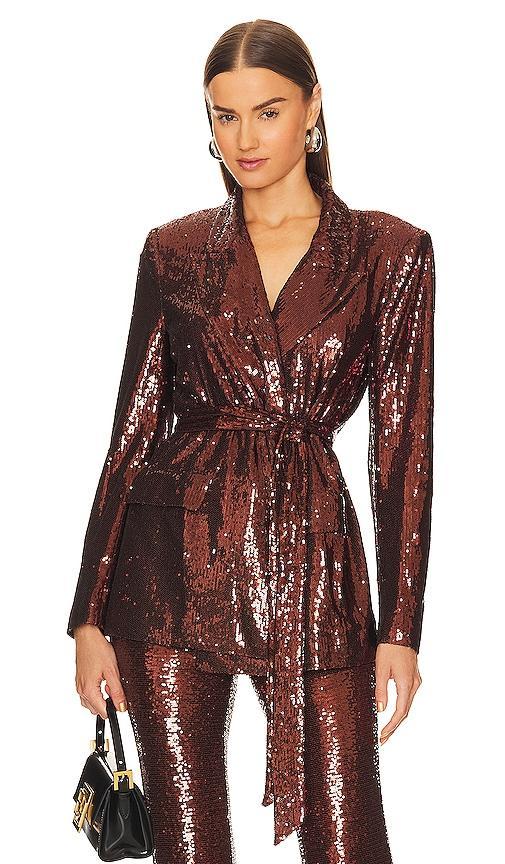 LAGENCE Jordana Sequin Wrap Jacket Product Image