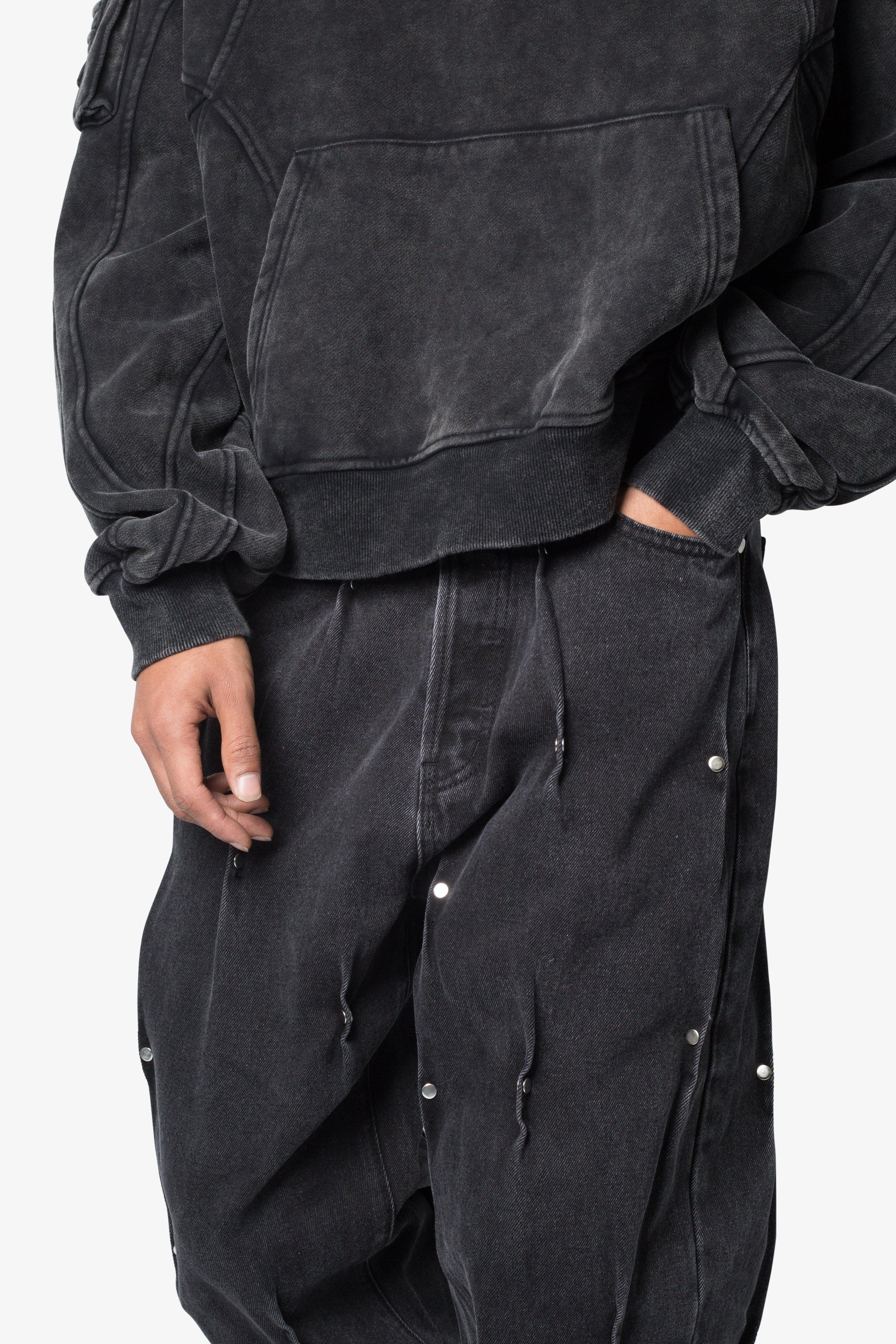 Ultra Baggy Rivet Denim - Black Product Image