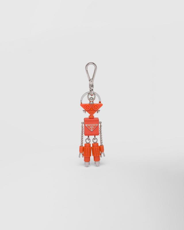 Robot Saffiano leather bag charm Product Image