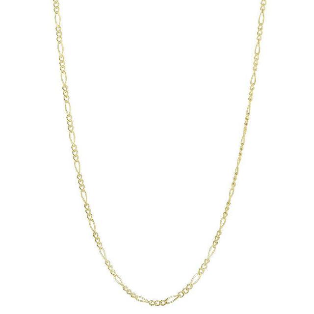 LUMINOR GOLD 14k Gold Figaro Chain Necklace, Womens Yellow Product Image