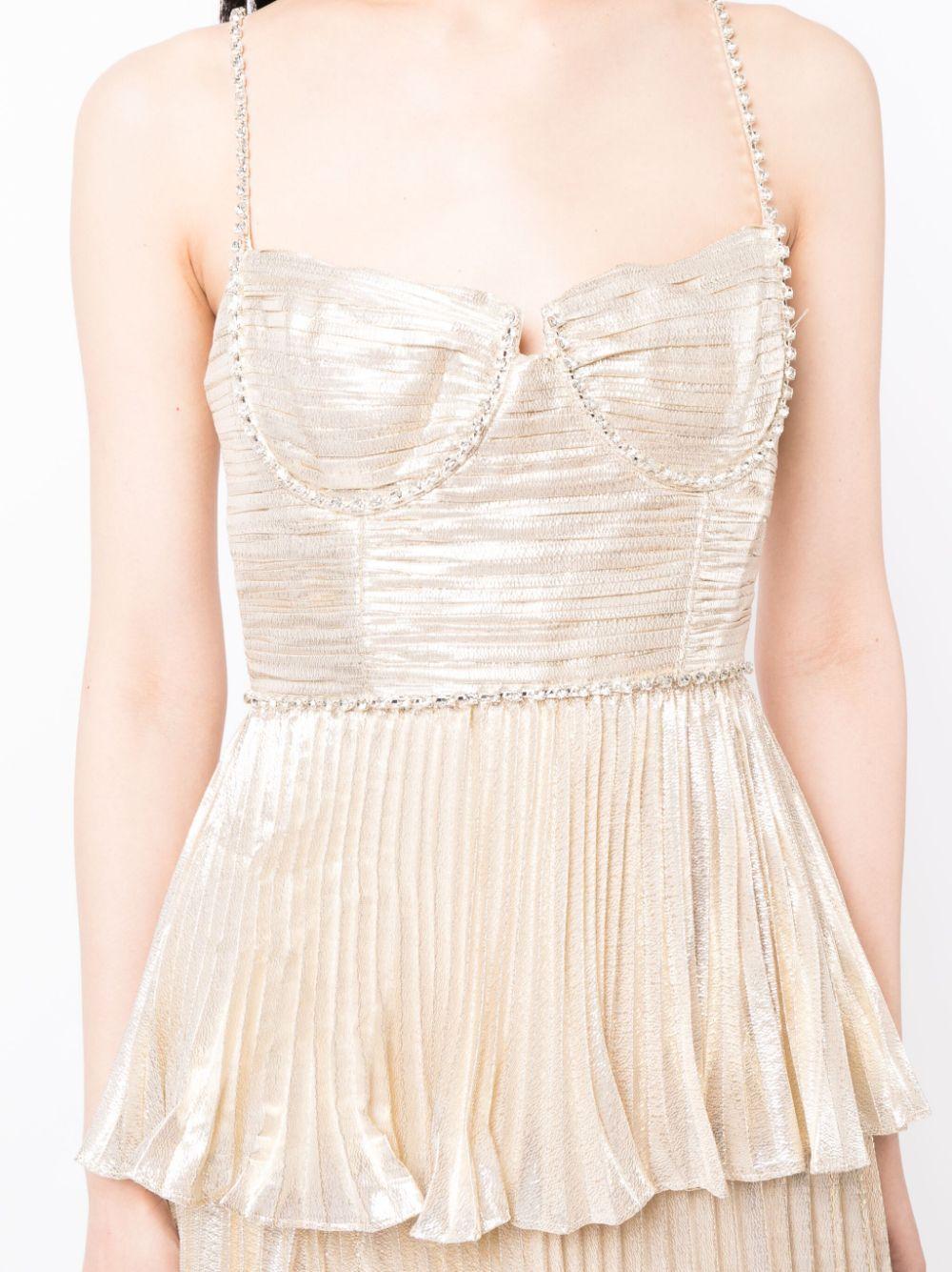 metallic tiered midi dress Product Image