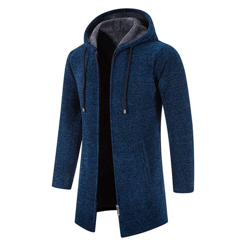 Hooded Knit Zip-Up Jacket Product Image