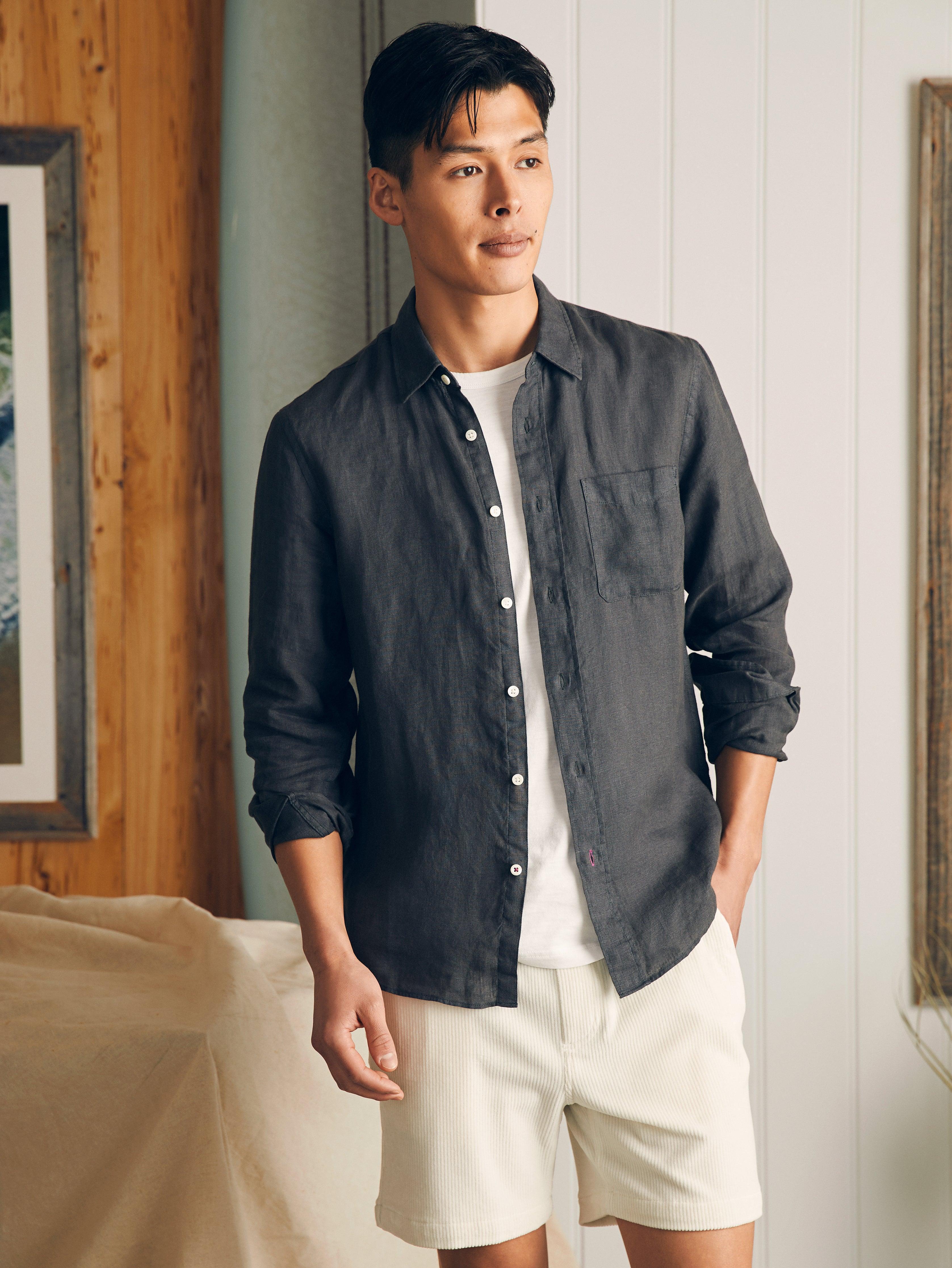 Laguna Linen Shirt - Washed Black Product Image