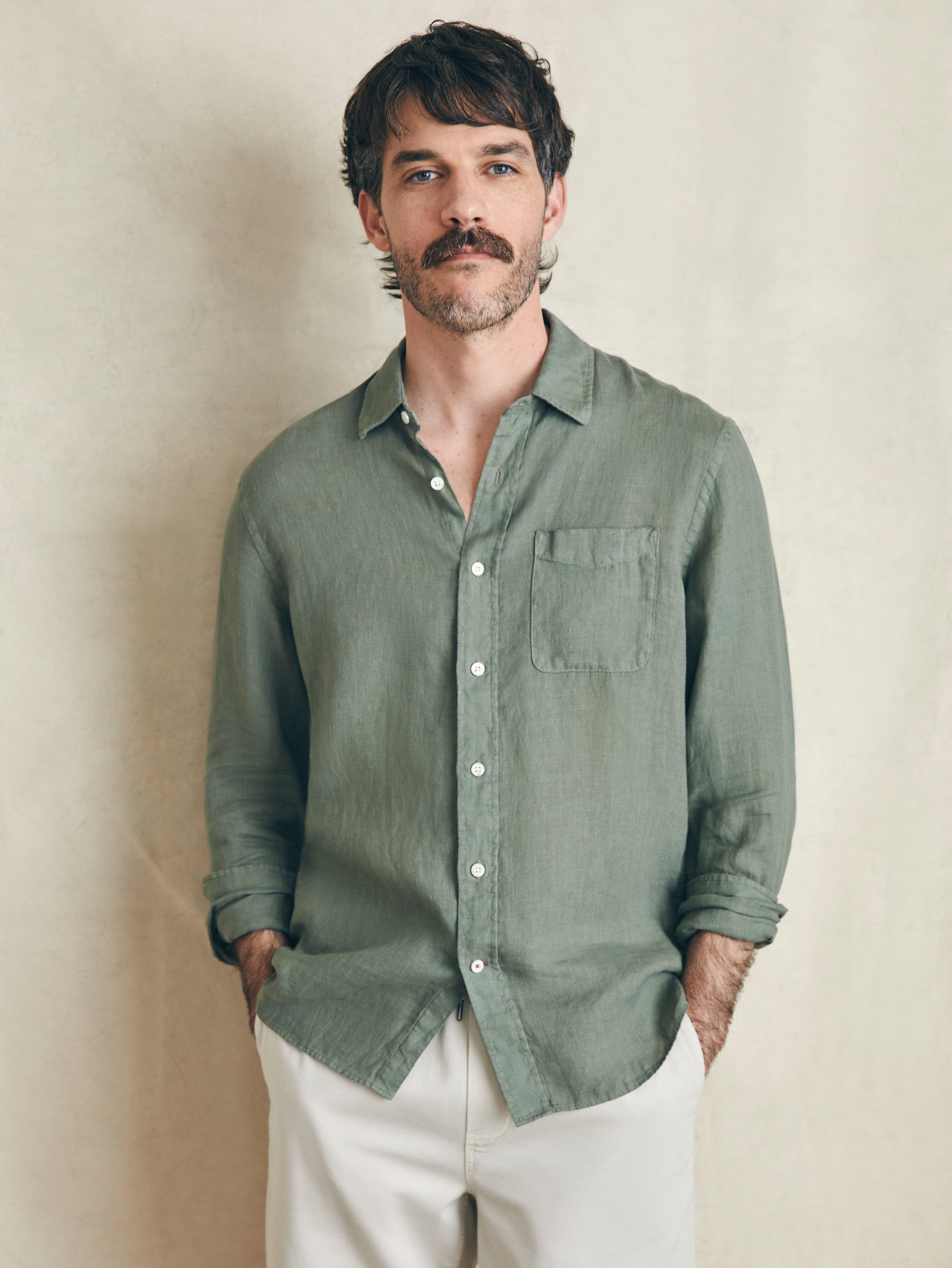 Laguna Linen Shirt - Desert Olive Male Product Image