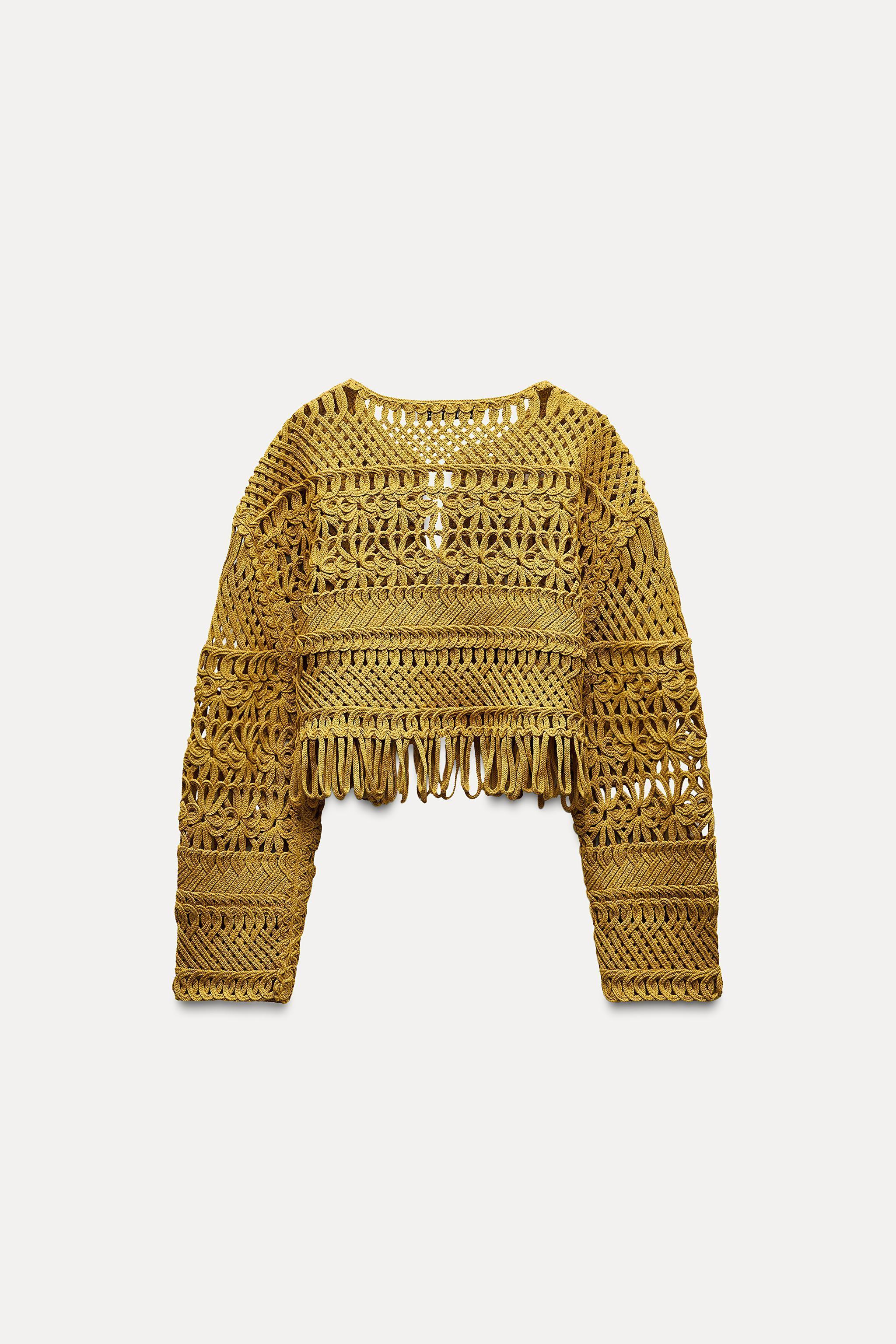 FRINGED MACRAMÉ SHORT JACKET Product Image