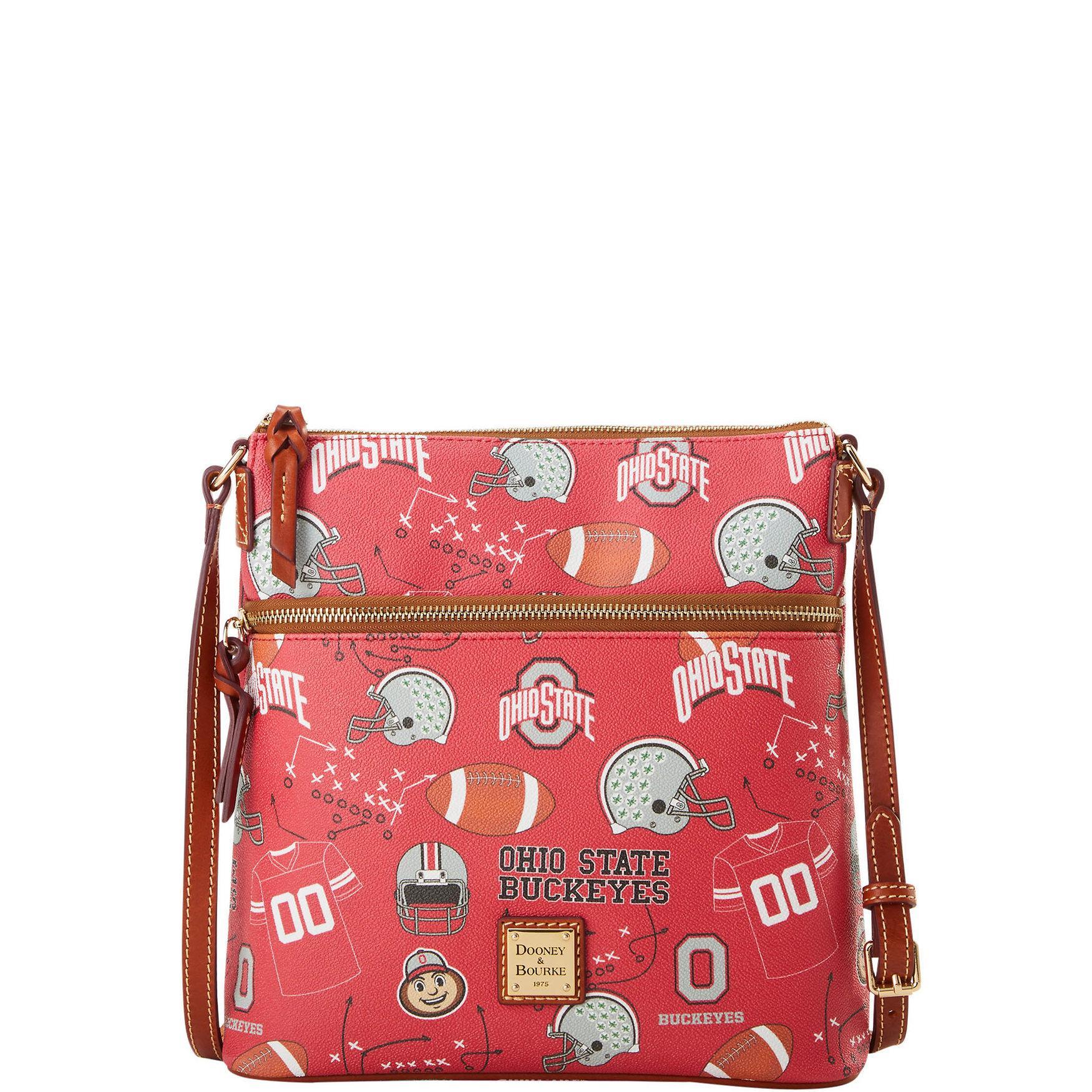 Dooney & Bourke Womens Collegiate Ohio State Crossbody Coated Cotton Shoulder Bag in Red Product Image