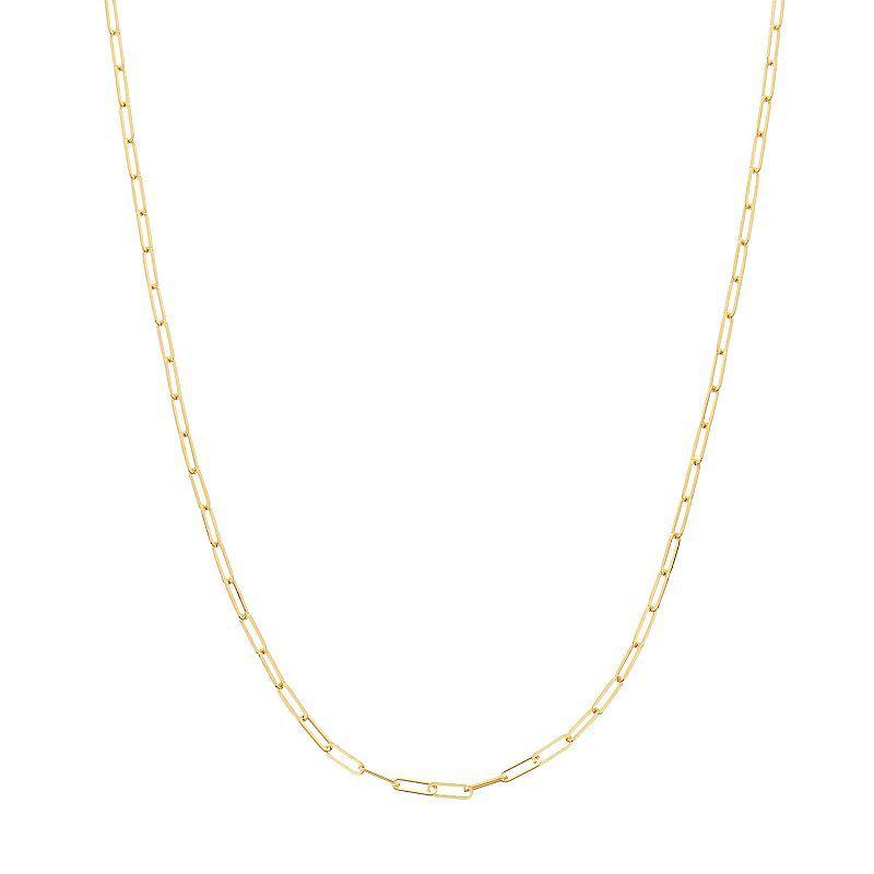 Womens 14K Gold Paperclip Chain Necklace Product Image