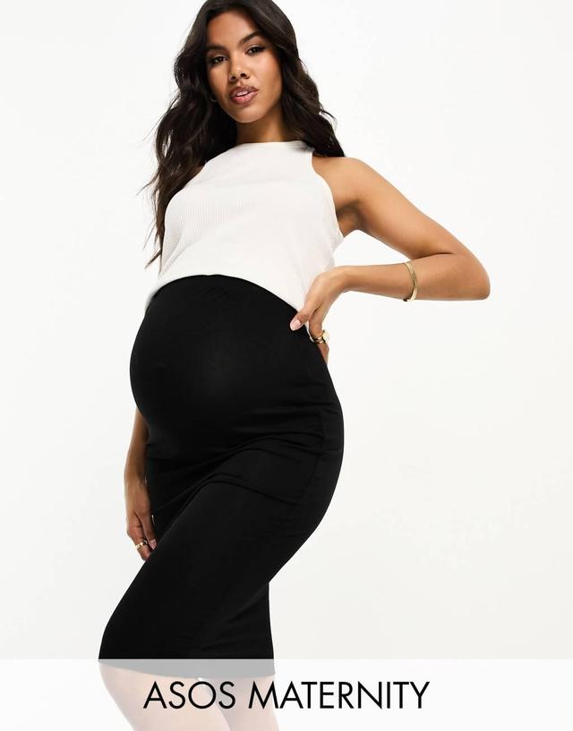 ASOS DESIGN Maternity jersey midi pencil skirt Product Image