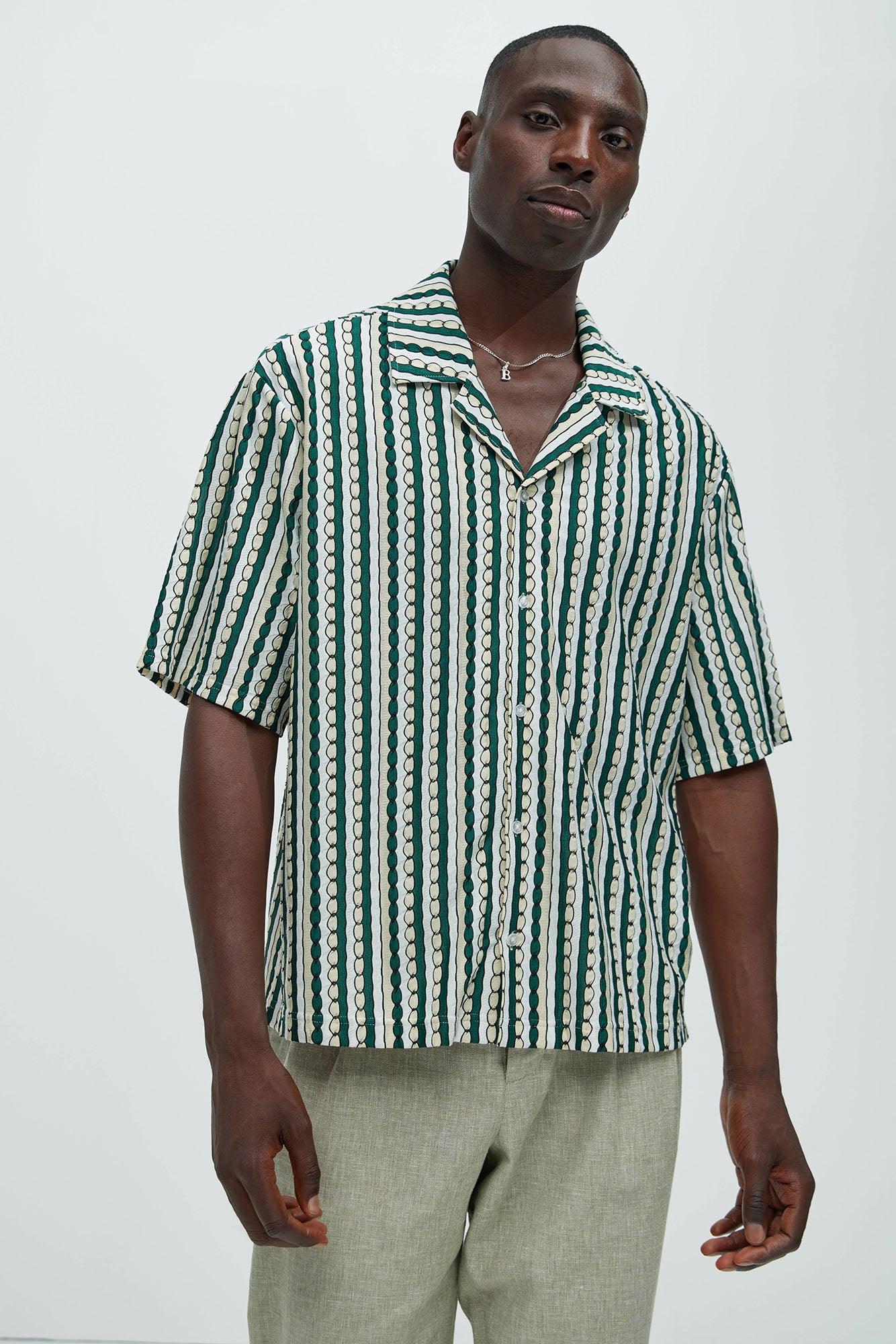 Belfort Jacquard Knit Shirt - Green Product Image