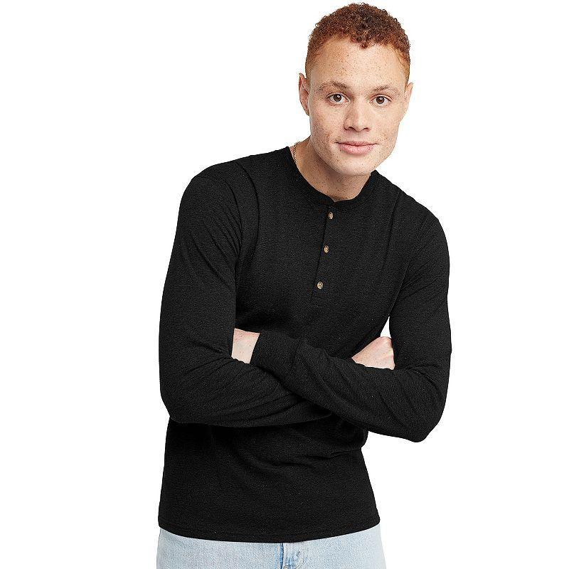 Mens Hanes Originals Tri-Blend Henley Product Image