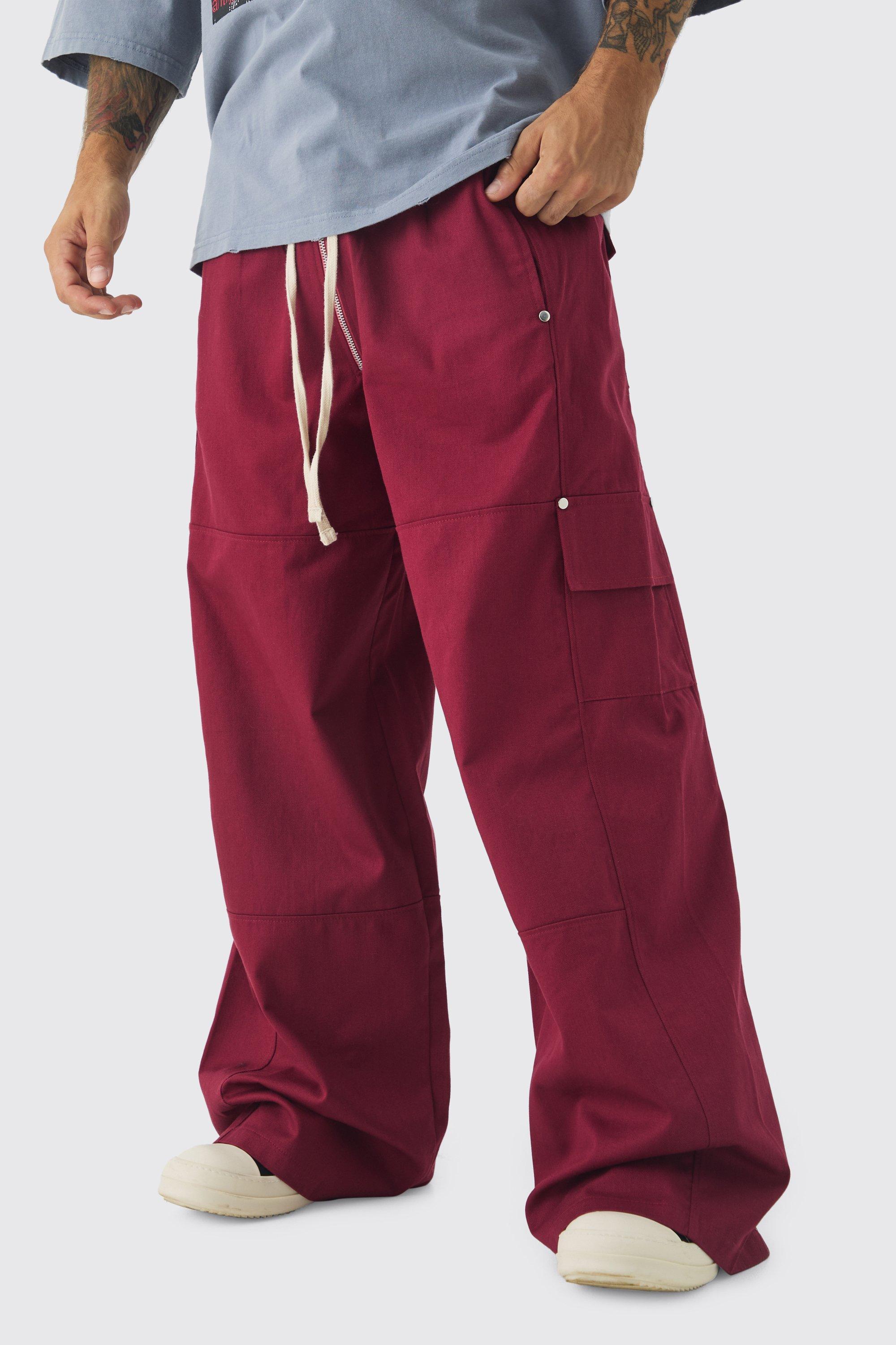 Elasticated Waist Baggy Fit Heavy Twill Extended Drawcord Cargo Pants | boohooMAN USA Product Image