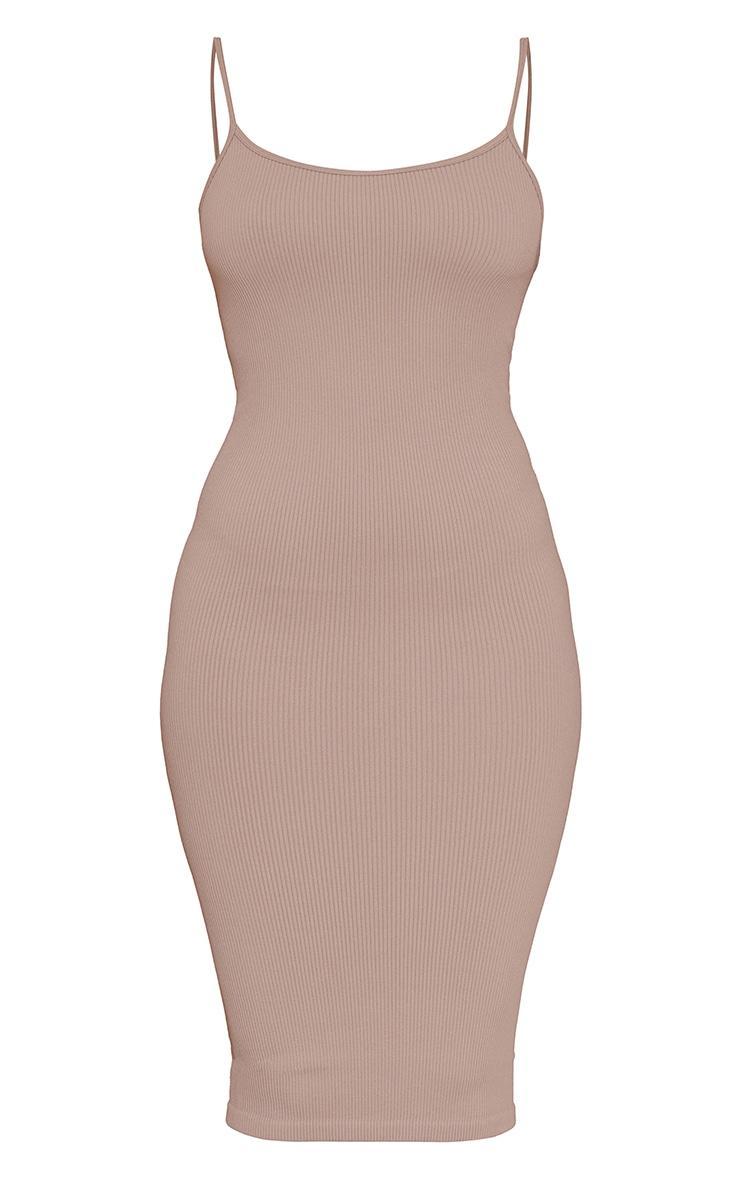 Stone Contour Seamless Rib Strappy Midi Dress product image