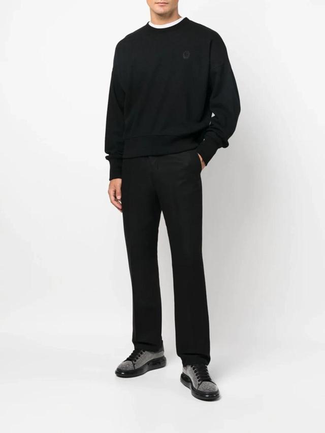 Logo-patch Wool Sweatshirt In Black Product Image