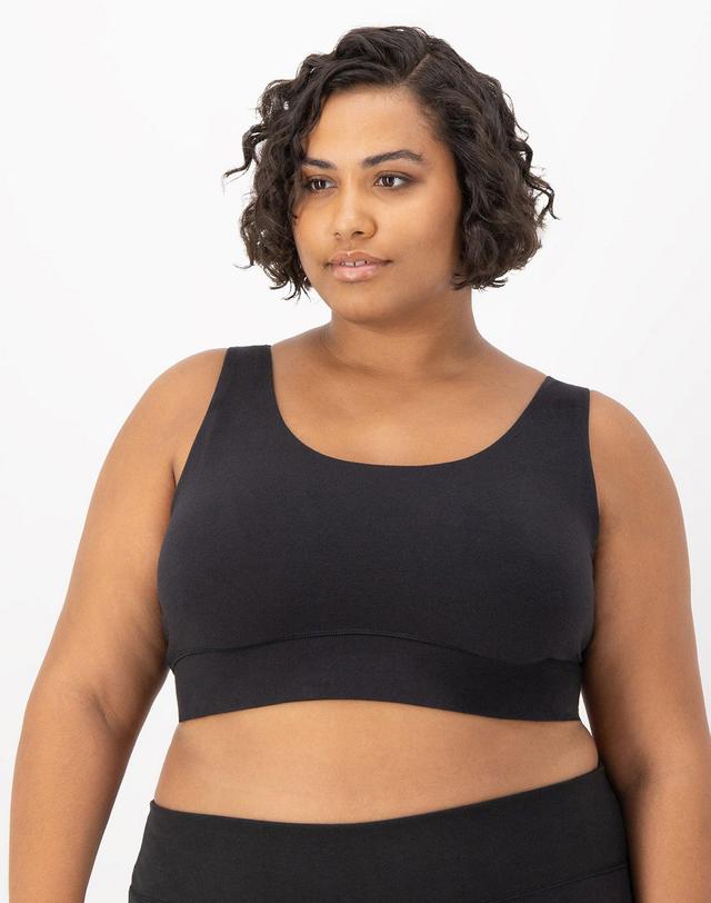 Hanes Originals Womens Longline Bralette (Plus Size) Black 2X Product Image