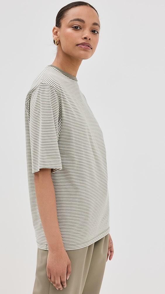 ANINE BING Bo Tee Olive and Ivory Stripe | Shopbop Product Image