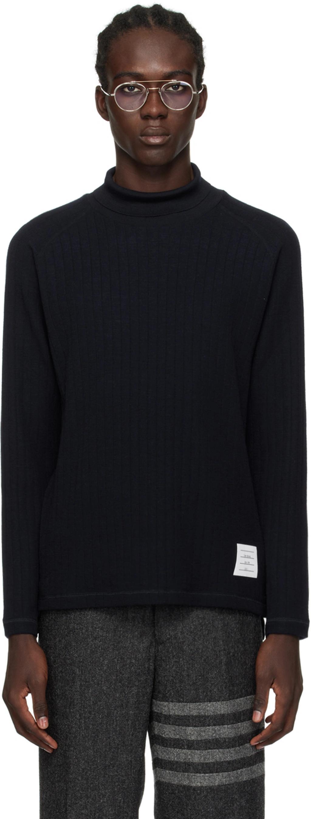 Navy Raglan Turtleneck In 415 Navy Product Image