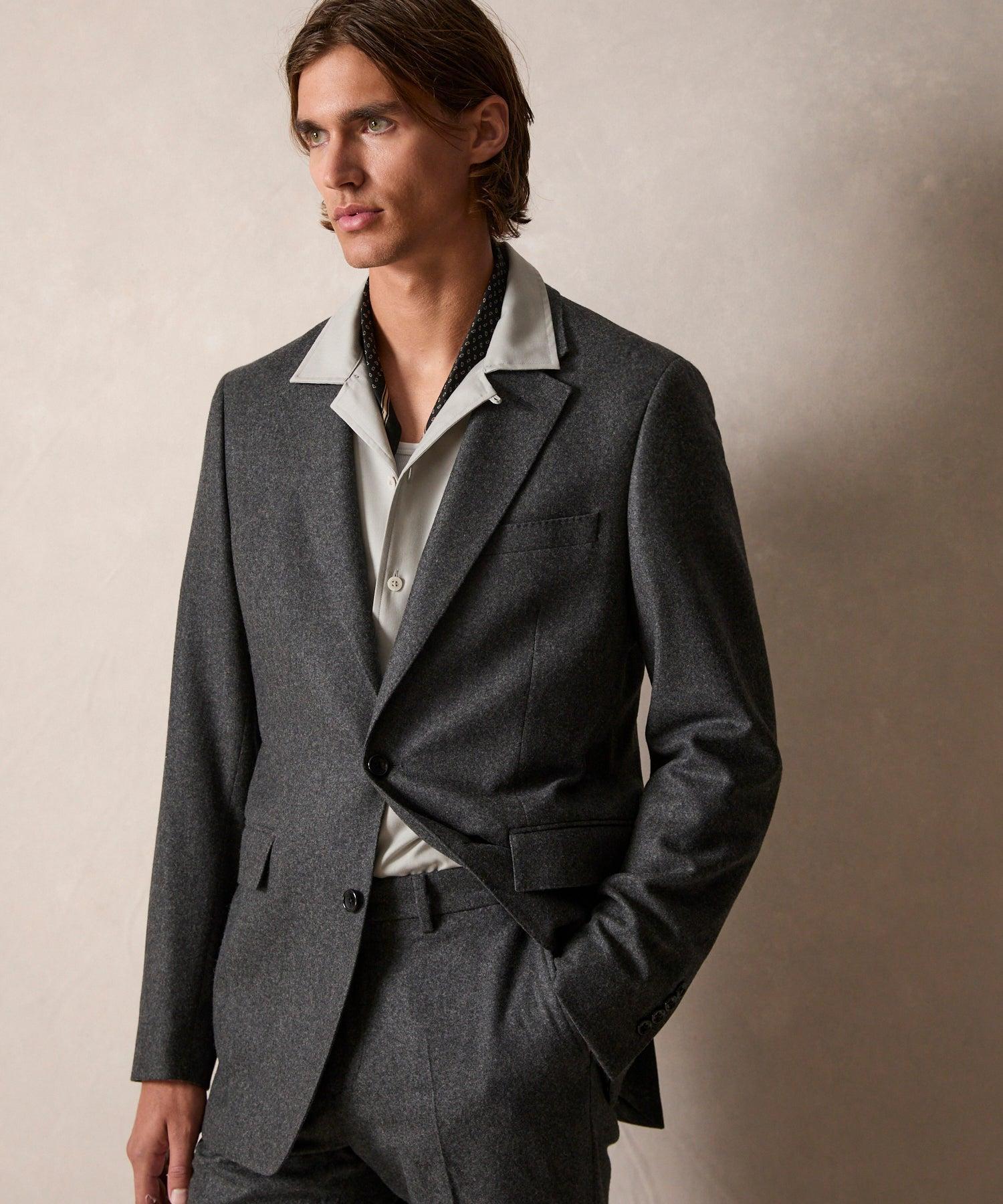 Italian Flannel Sutton Jacket in Charcoal Product Image