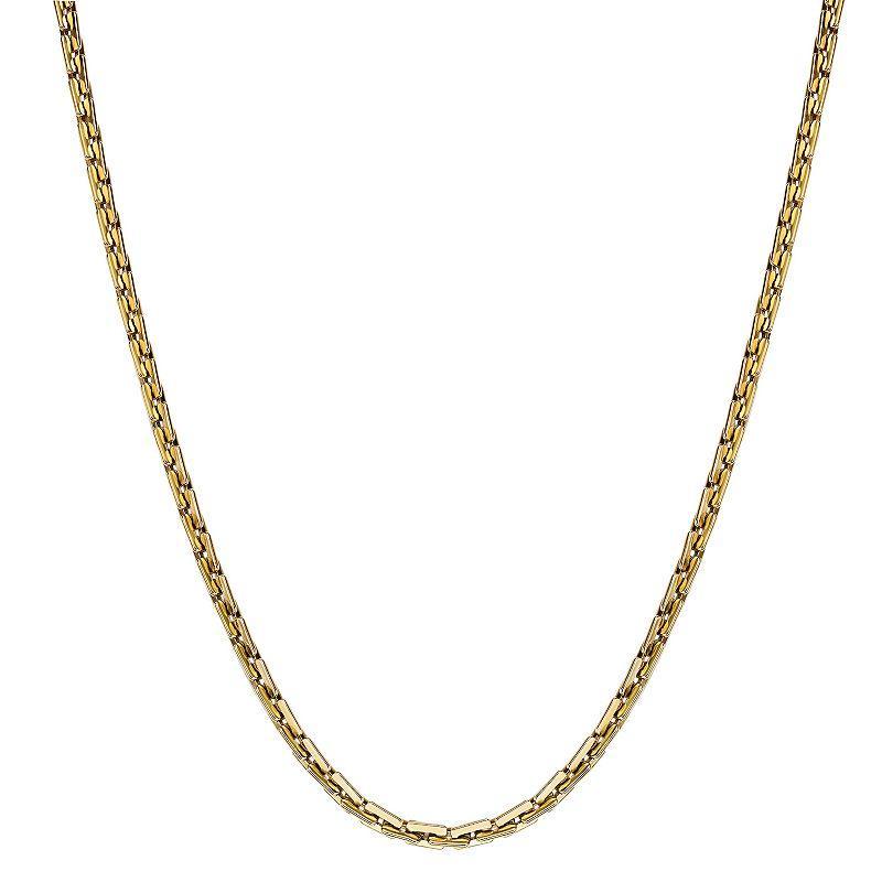 LYNX Mens Ion-Plated Stainless Steel Link Chain Necklace Yellow Product Image