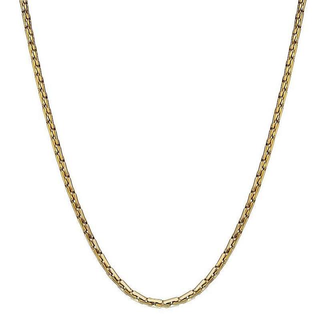 LYNX Mens Ion-Plated Stainless Steel Link Chain Necklace Gold Tone Product Image