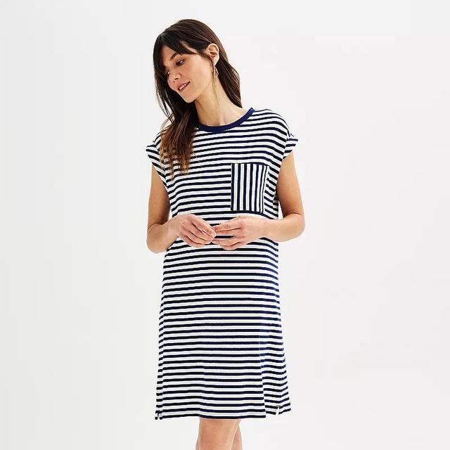 Womens Sonoma Goods For Life Striped T-Shirt Dress Product Image