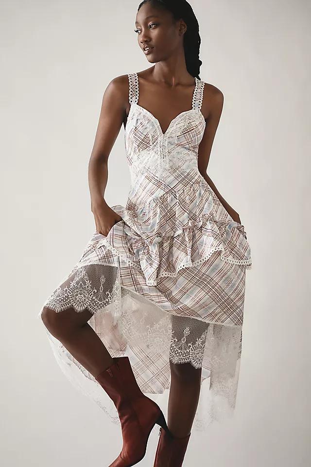 The Bobbi Asymmetrical Ruffle Tiered Midi Dress Product Image