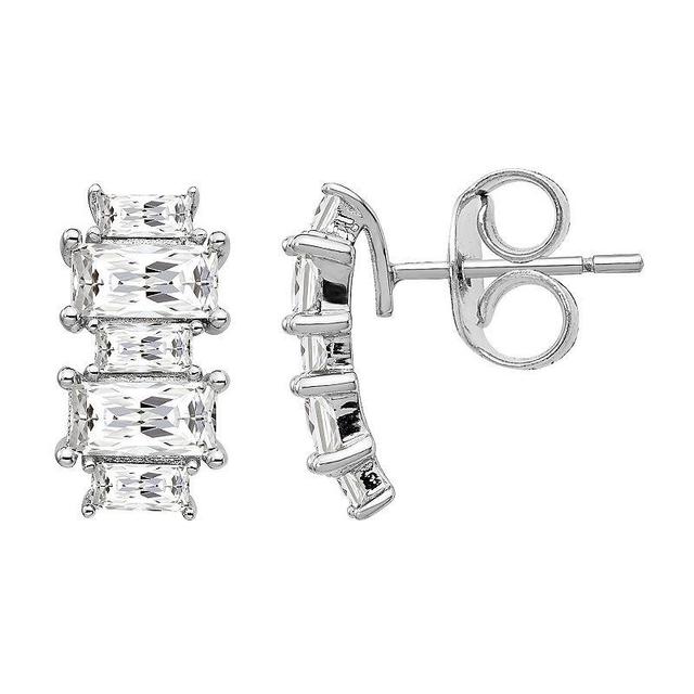 Sophie Miller Sterling Cubic Zirconia Stud Earrings, Womens Product Image