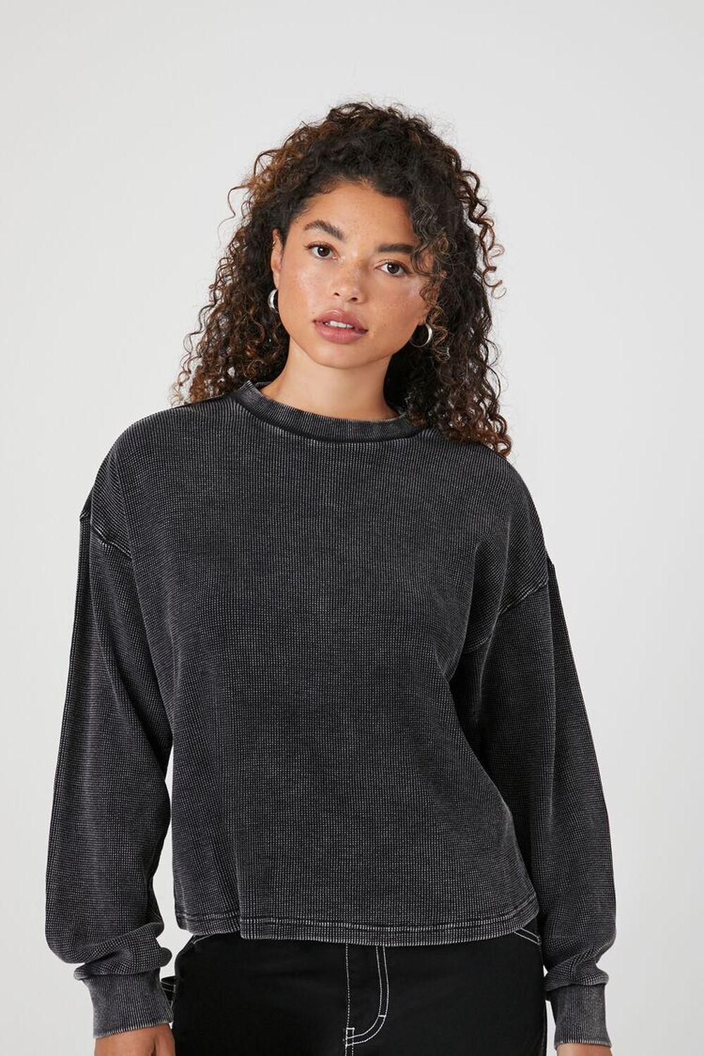 Waffle Knit Drop-Sleeve Top | Forever 21 product image