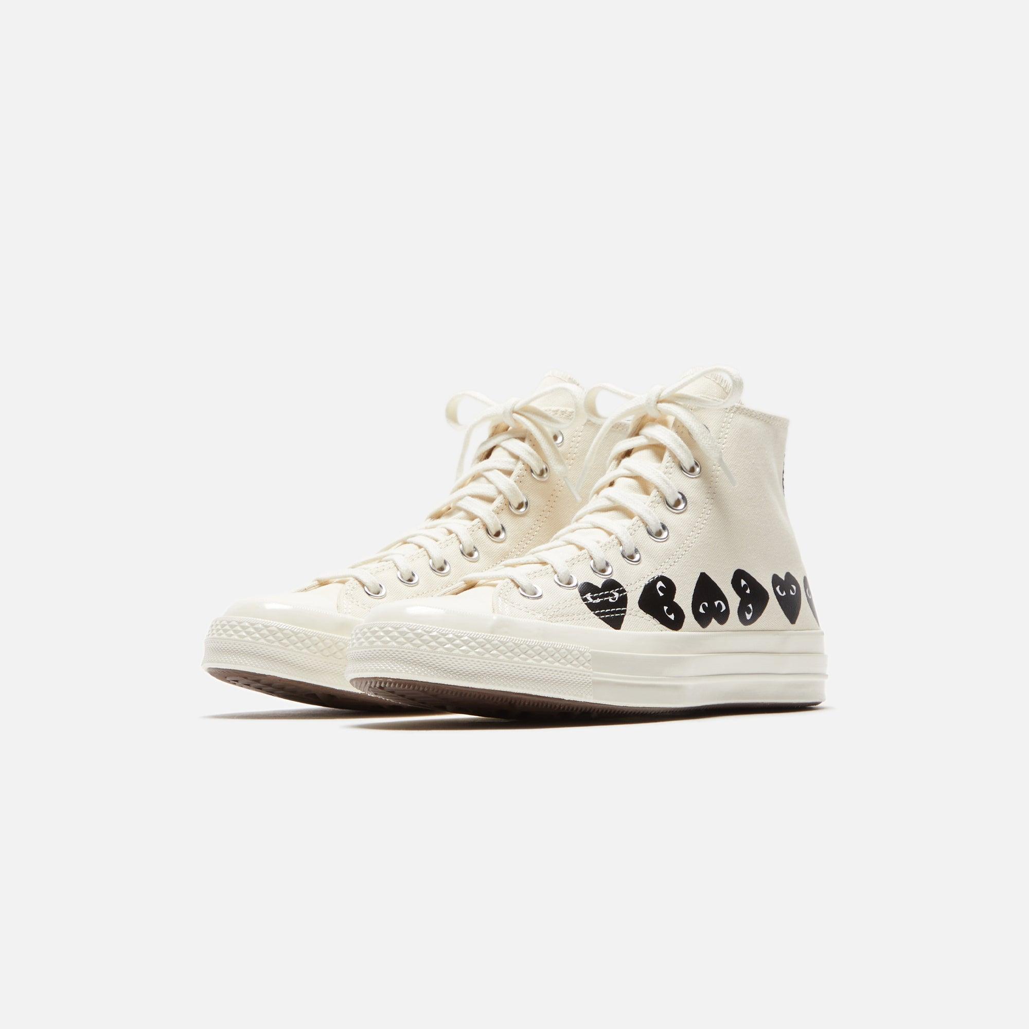 Comme Des Garçons Play x Converse Multi Heart High Top - Beige / Black Male Product Image