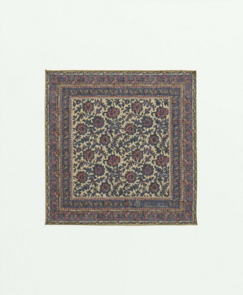 Ornate Floral Cotton-Linen Pocket Square Product Image