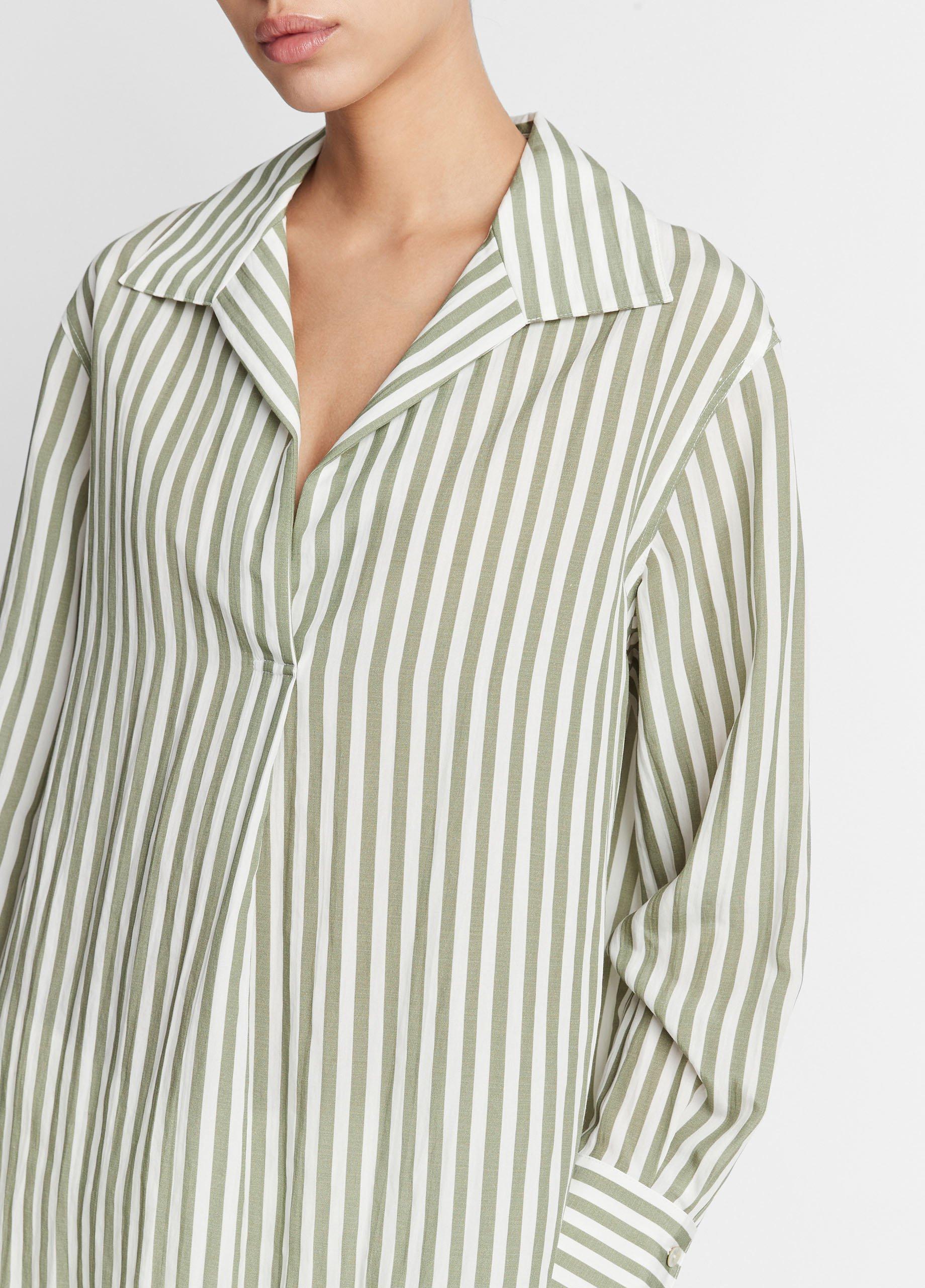 Coastal Stripe Shaped-Collar Shirt Product Image