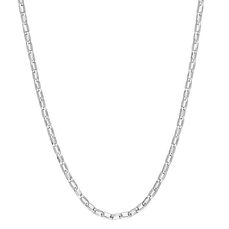 Stella Grace Sterling Silver 2 mm Fancy Rectangular Rolo Chain Necklace, Womens Product Image