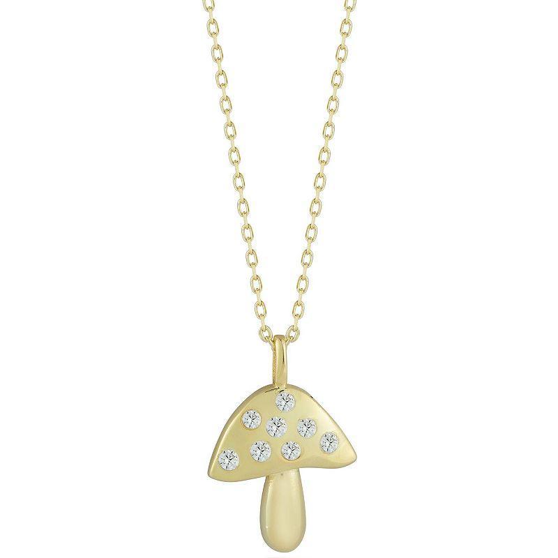 Sunkissed Sterling Cubic Zirconia Mushroom Pendant Necklace, Womens Gold Tone Product Image