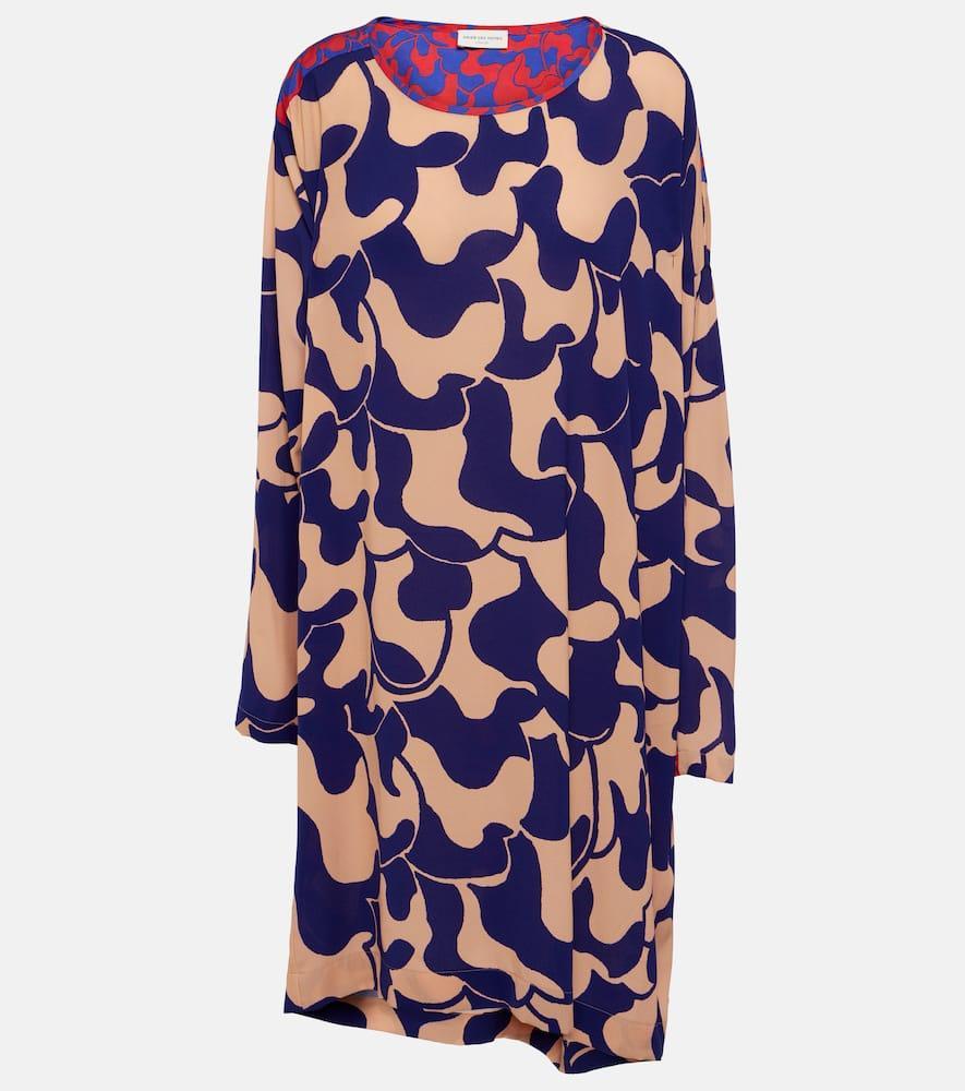 Printed Crêpe Minidress In Multicoloured Product Image