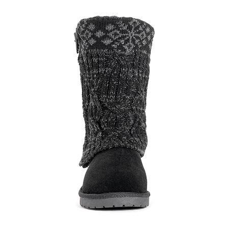 Essentials by MUK LUKS Cheryl Womens Knit Winter Boots Grey Product Image