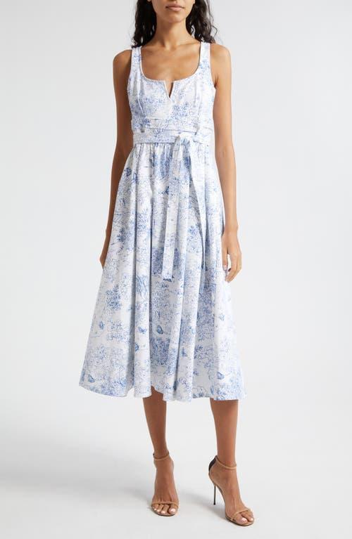 Cinq a Sept Garden Toile Notch Neck Midi Dress Product Image