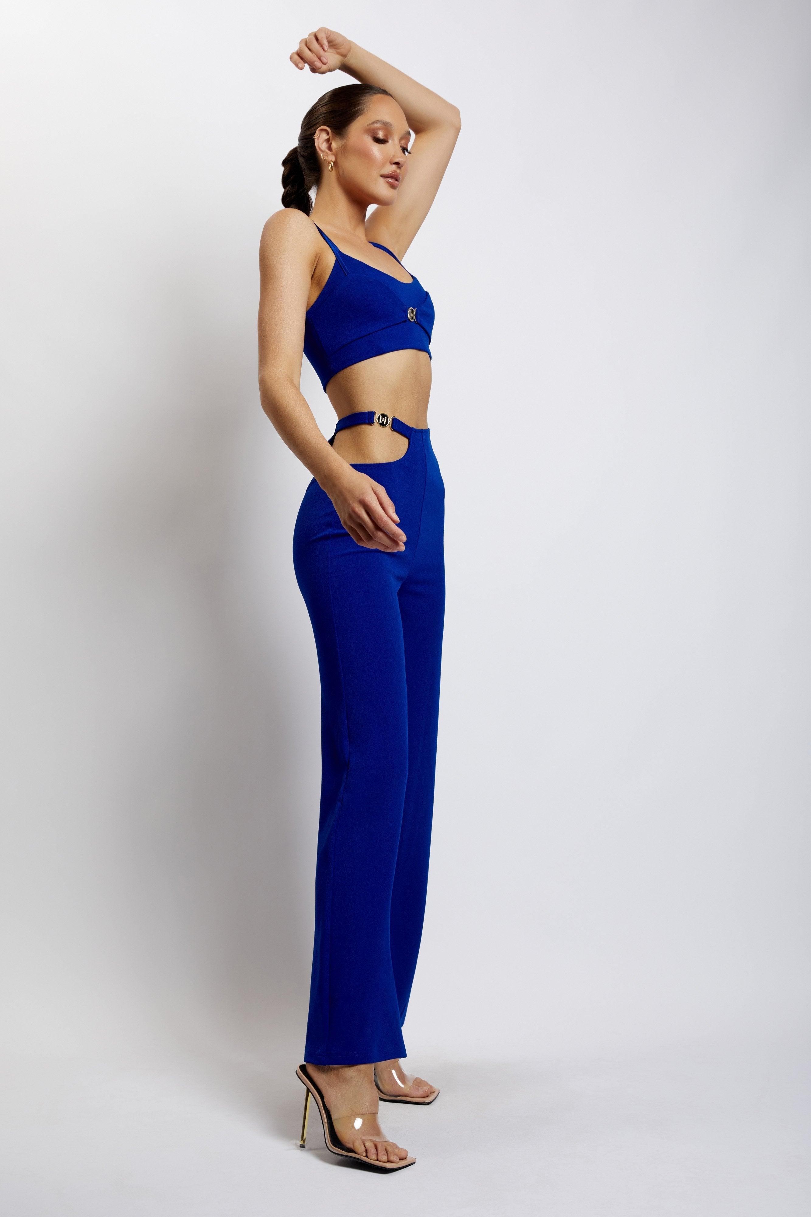 Blythe Double Strap Crop Top - Cobalt Blue Product Image