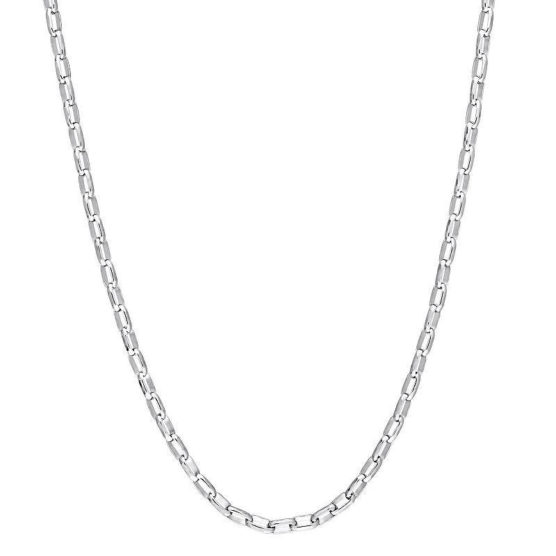 Stella Grace Sterling Silver 2 mm Fancy Rectangular Rolo Chain Necklace, Womens Product Image