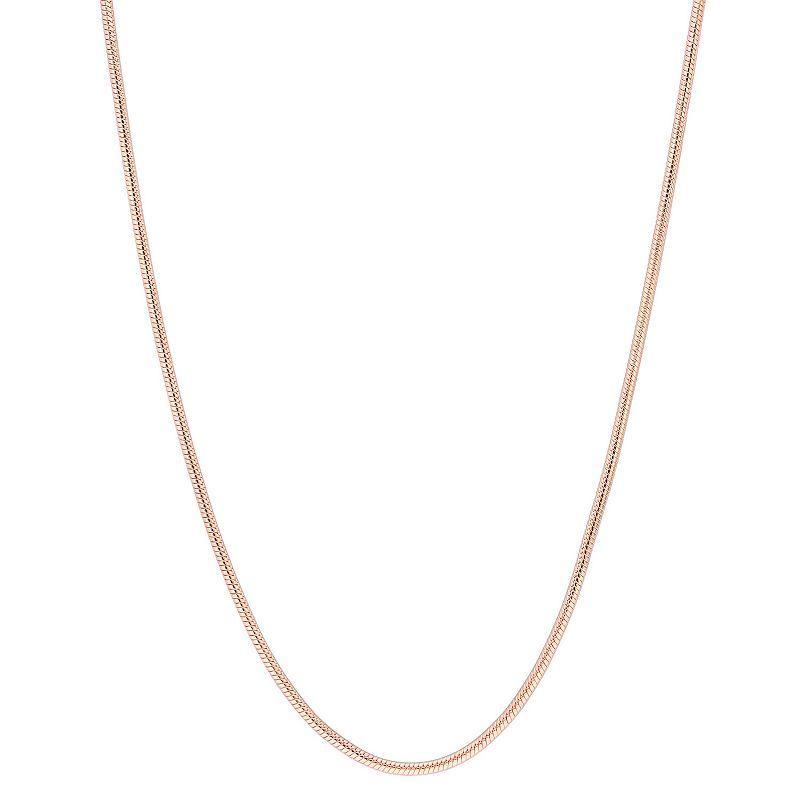 Stella Grace Sterling Silver 1.2 mm Snake Chain Necklace, Womens Pink Product Image