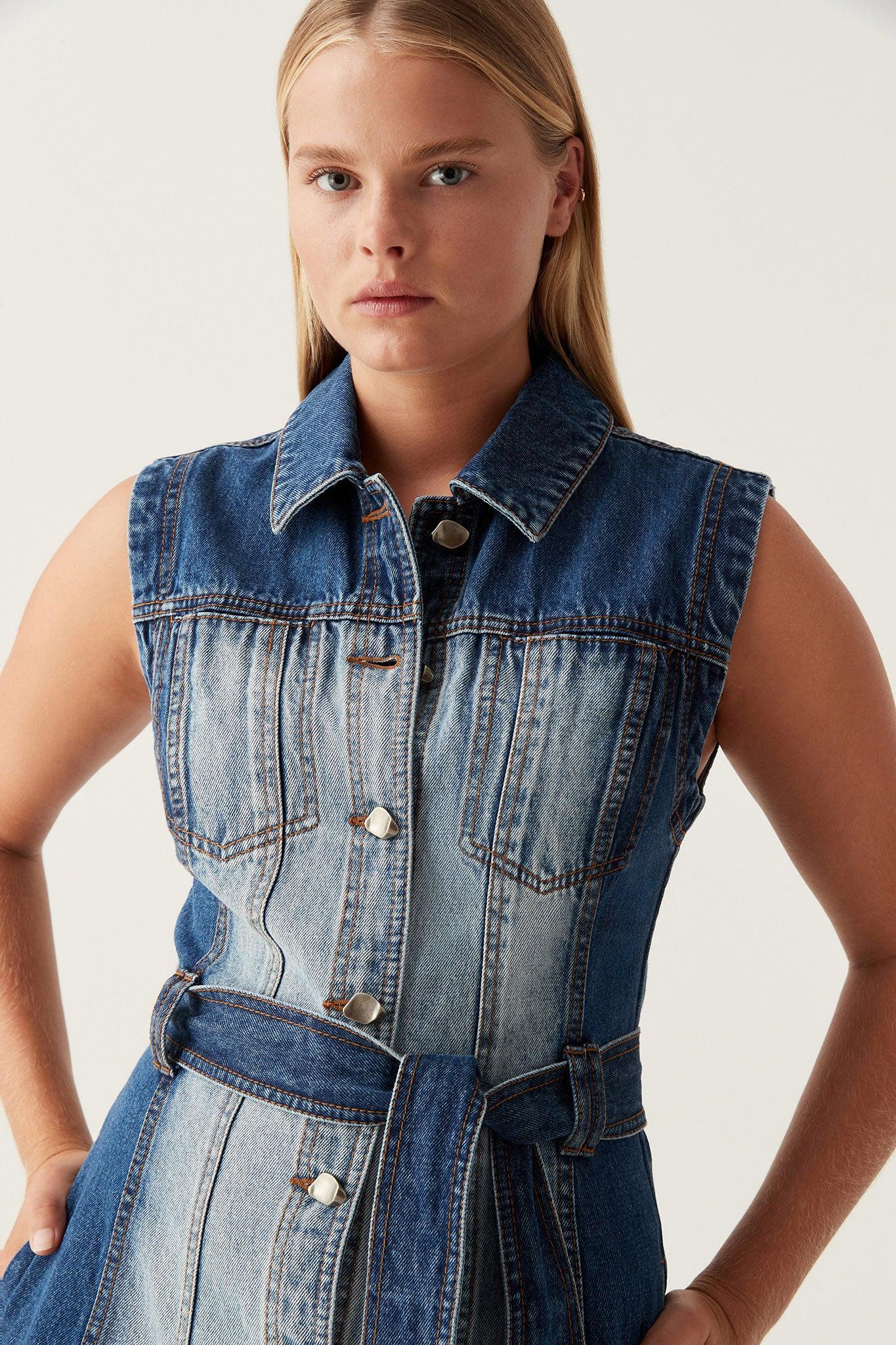 Darcie Denim Midi Dress Product Image