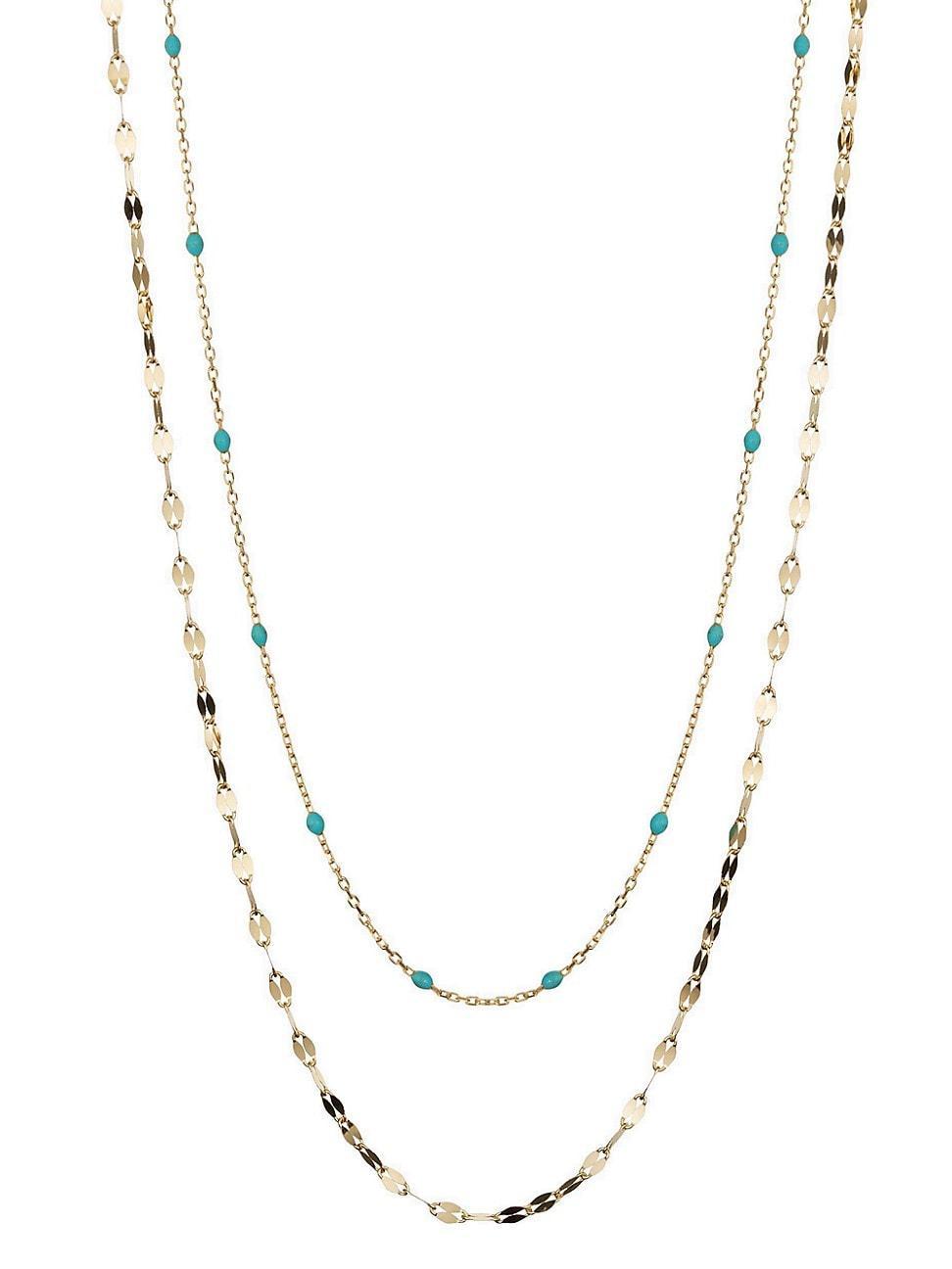 Womens 14K Yellow Gold Beaded Cabaret Necklace Product Image